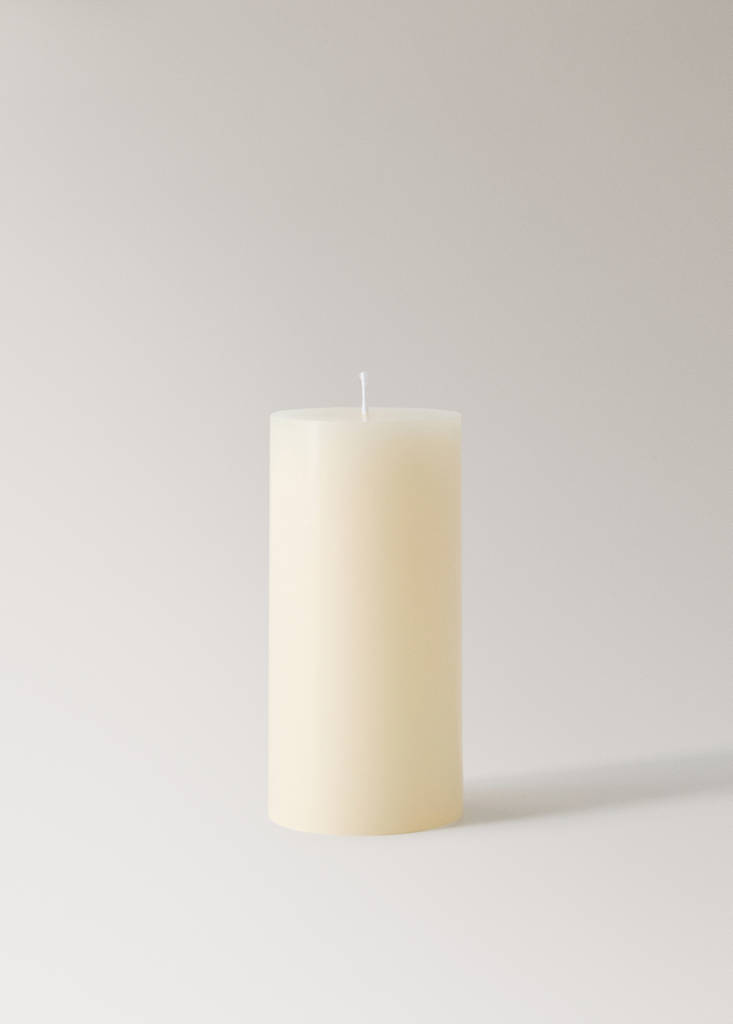 Medium cylindrical decorative candle — Off White