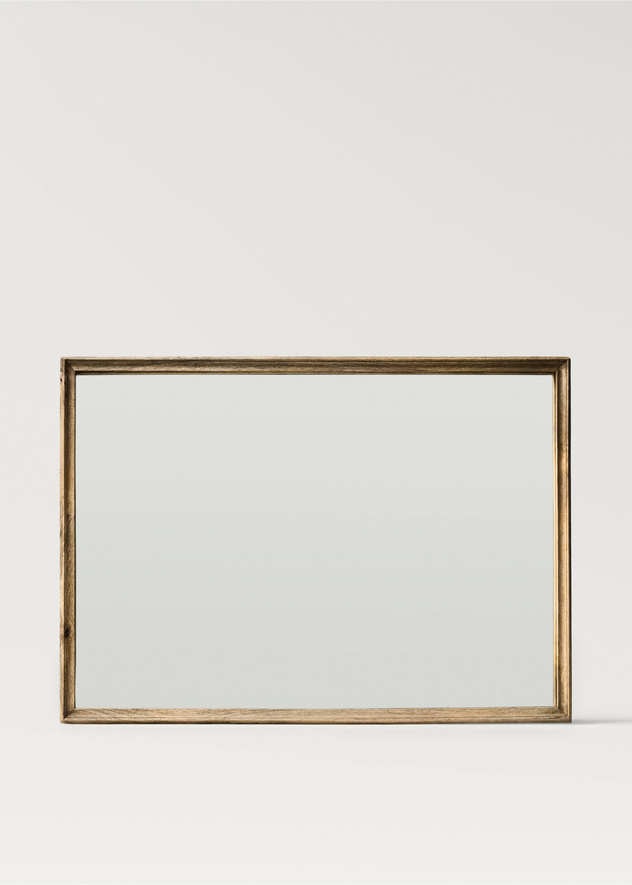 Large rectangular wooden wall mirror - Details of the article 1, Brown. Ref: 37143800-00.