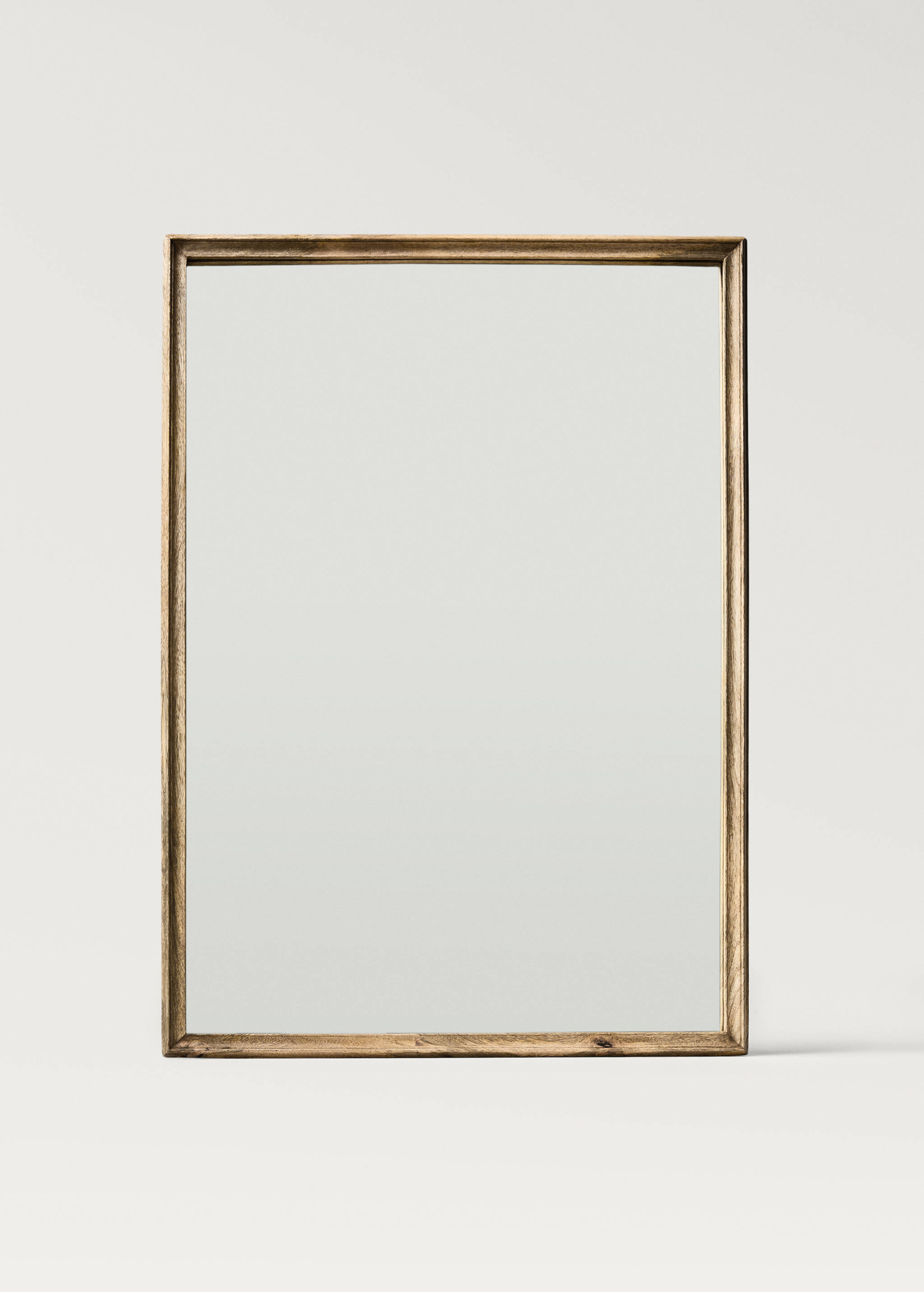 Large rectangular wooden wall mirror - Article without model