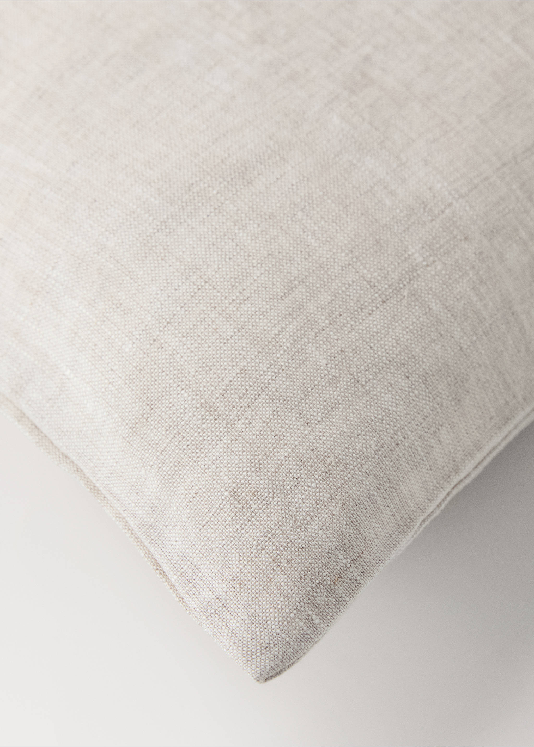 Washed linen duvet cover for cot - Details of the article 3, Beige. Ref: 37145183-00.