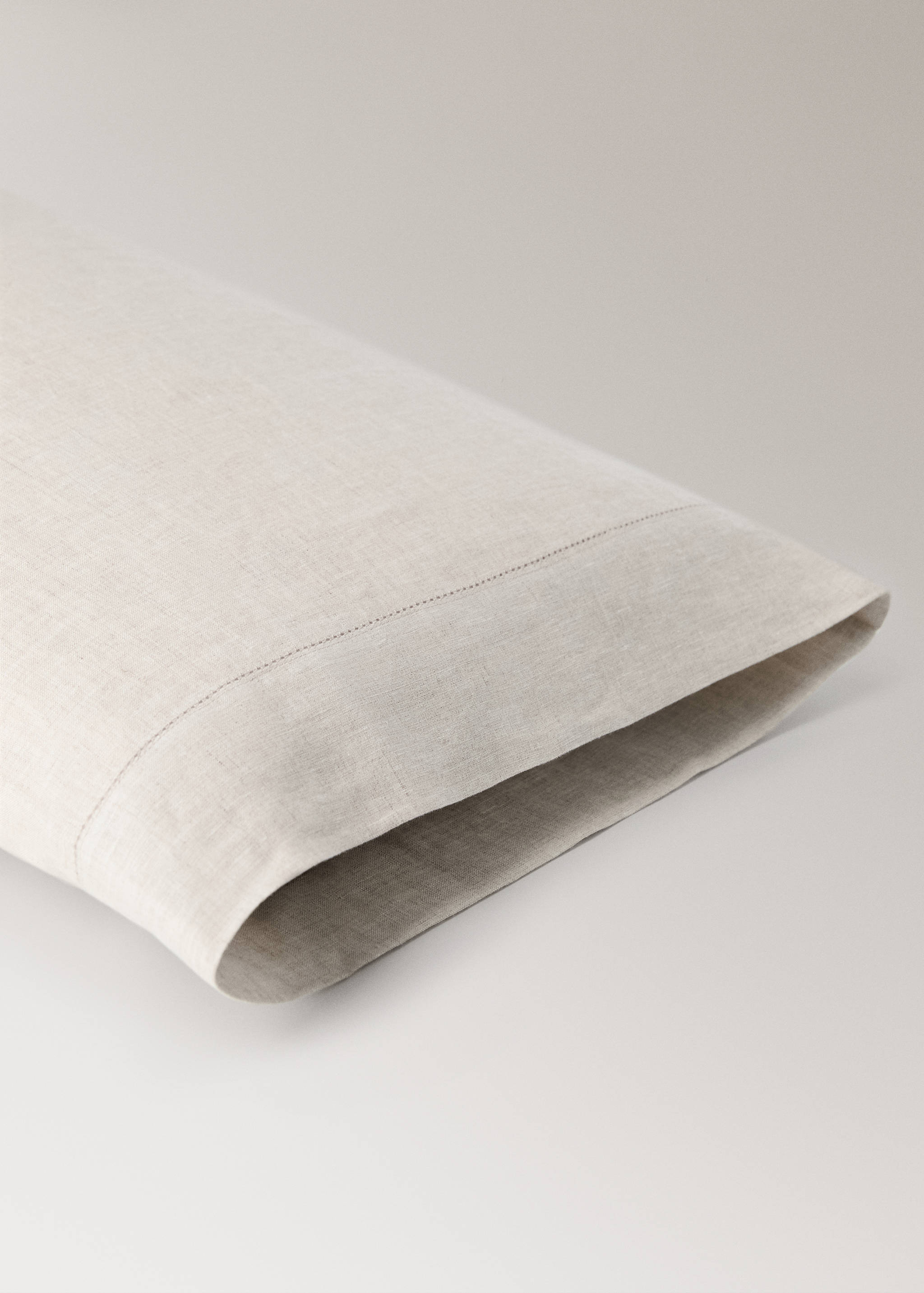 Washed linen pillowcase with hemstitch 45x110 cm - Details of the article 1