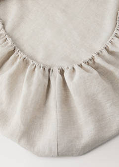 Washed linen children's fitted sheet for 90 cm bed — Beige 1