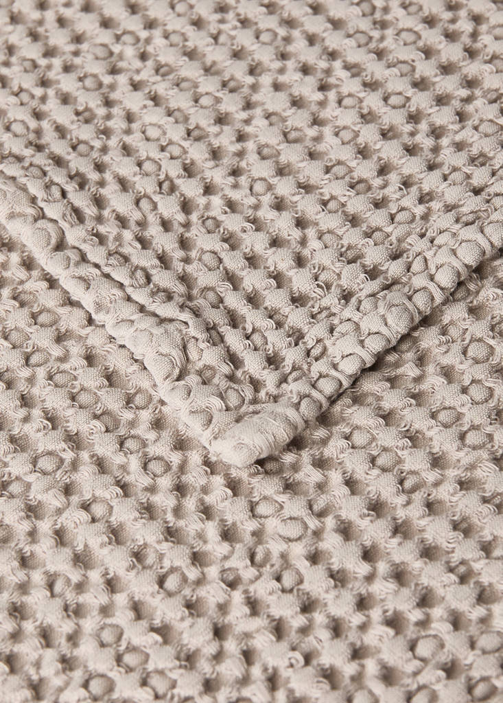 Tagesdecke aus Garment-dyed-Baumwolle für Babybett, Waffel-Piqué,  90/105 cm Bett — Mittelbraun