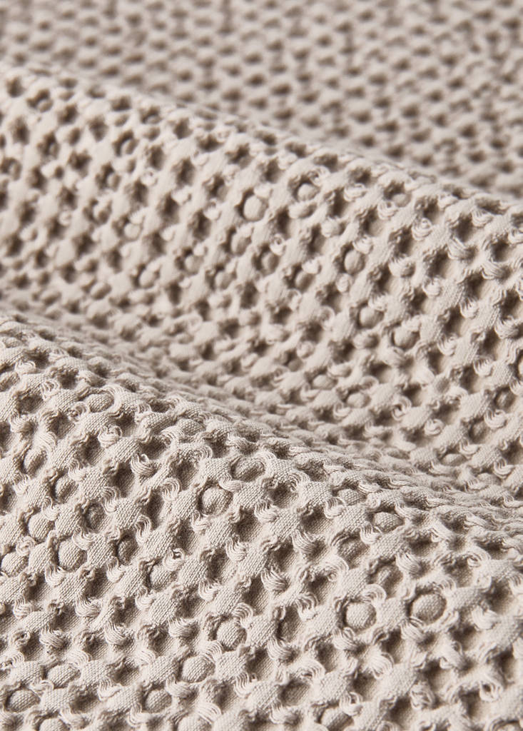 Tagesdecke aus Garment-dyed-Baumwolle für Babybett, Waffel-Piqué,  90/105 cm Bett — Mittelbraun