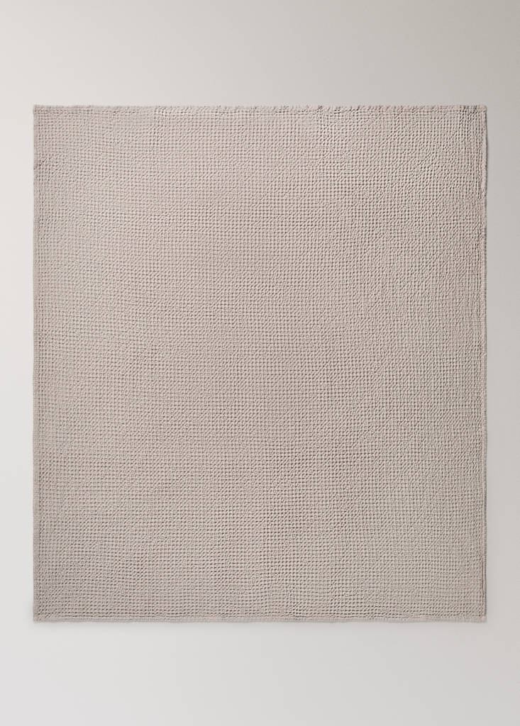 Tagesdecke aus Garment-dyed-Baumwolle für Babybett, Waffel-Piqué,  90/105 cm Bett — Mittelbraun