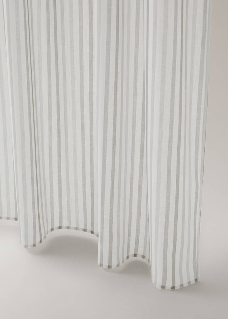 Multi-striped cotton curtain — Medium Brown