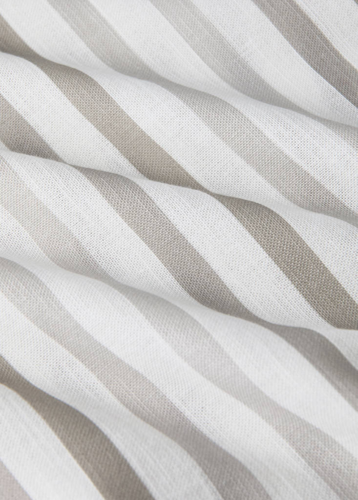Multi-striped cotton curtain — Medium Brown
