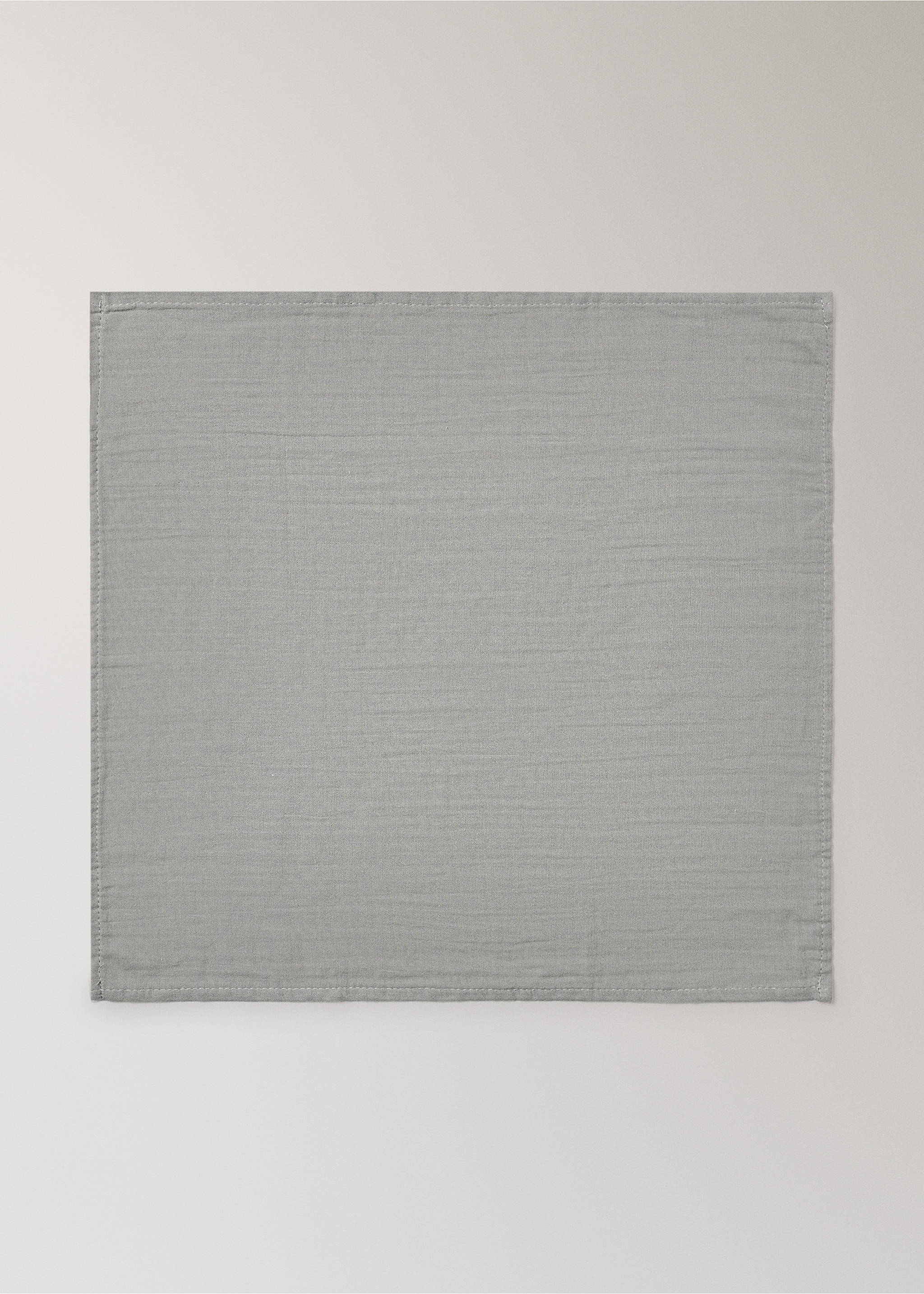 Grey muslin baby wrap with textured fabric and stitched edges., Medium Brown. Ref: 37161572-00.