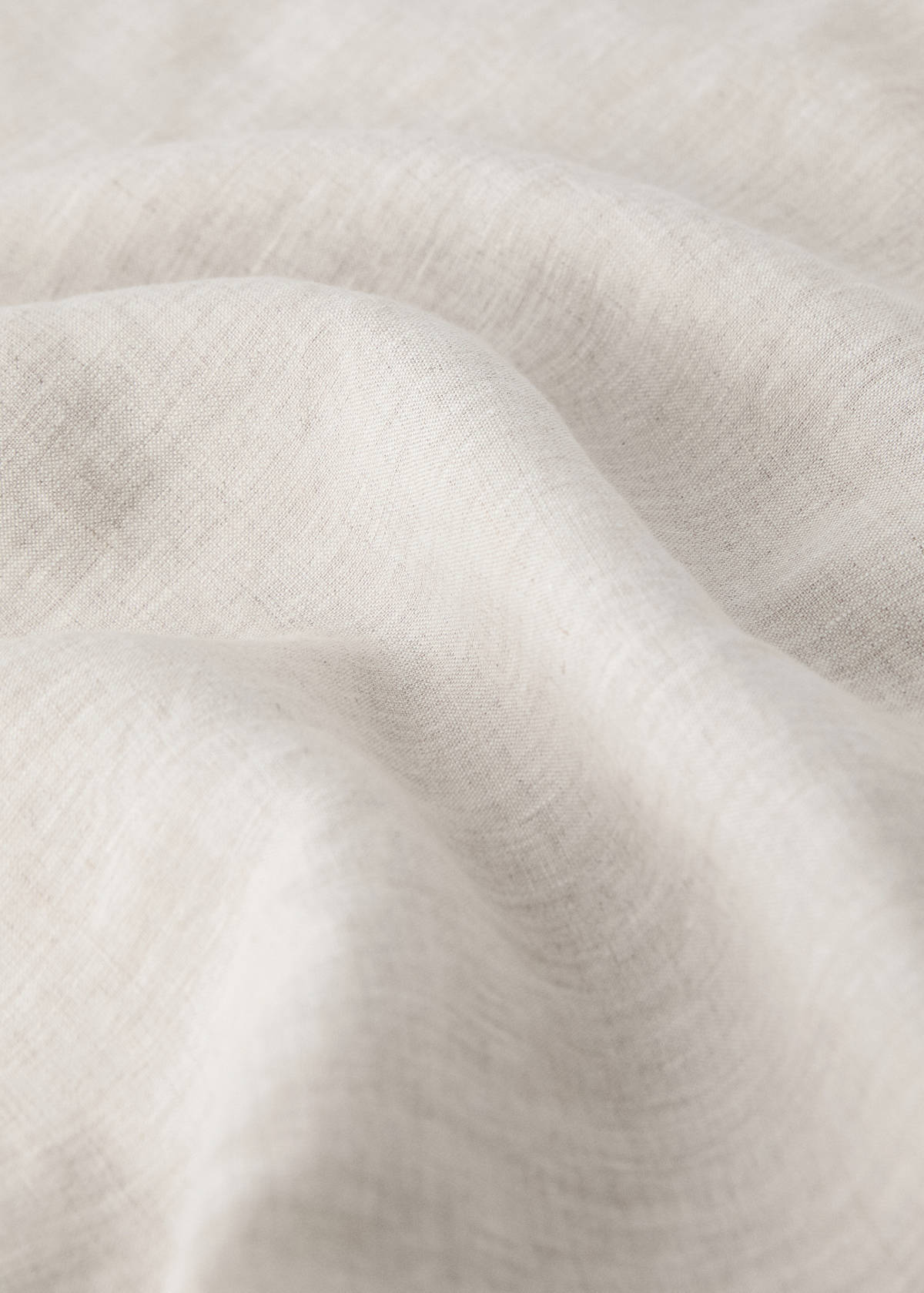 Washed linen top sheet with hemstitch for cot — Beige