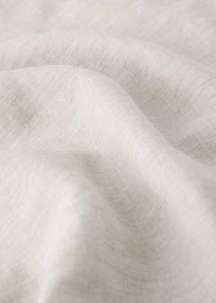 Washed linen top sheet with hemstitch for cot — Beige 2
