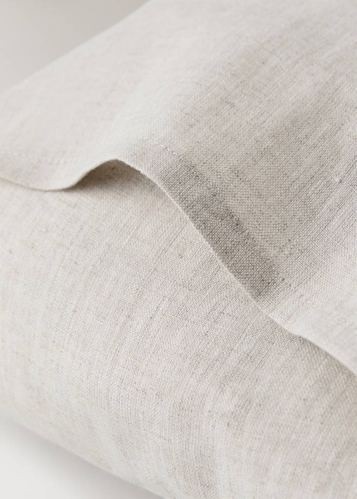 Washed linen pillowcase with hemstitch 30x50 cm — Beige