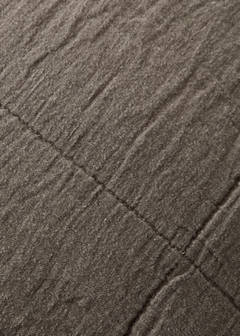 Washed linen large check cushion cover 50x50 cm — Medium Brown 4