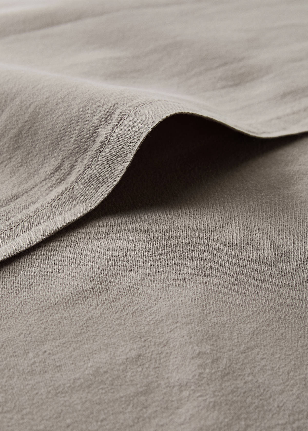Washed linen large check cushion cover 50x50 cm — Medium Brown