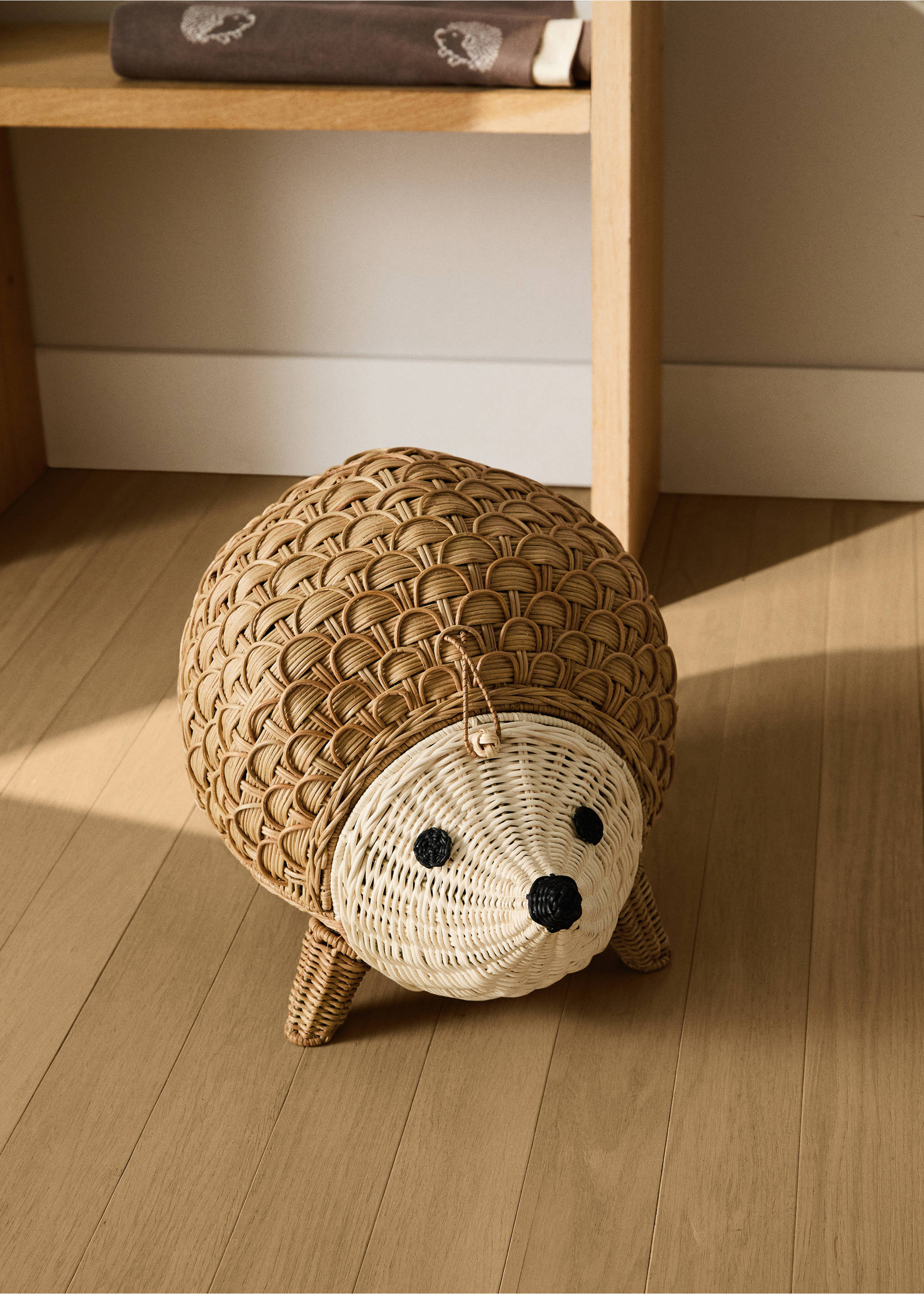 Rattan hedgehog children’s basket - General plane, Brown. Ref: 37173326-00.