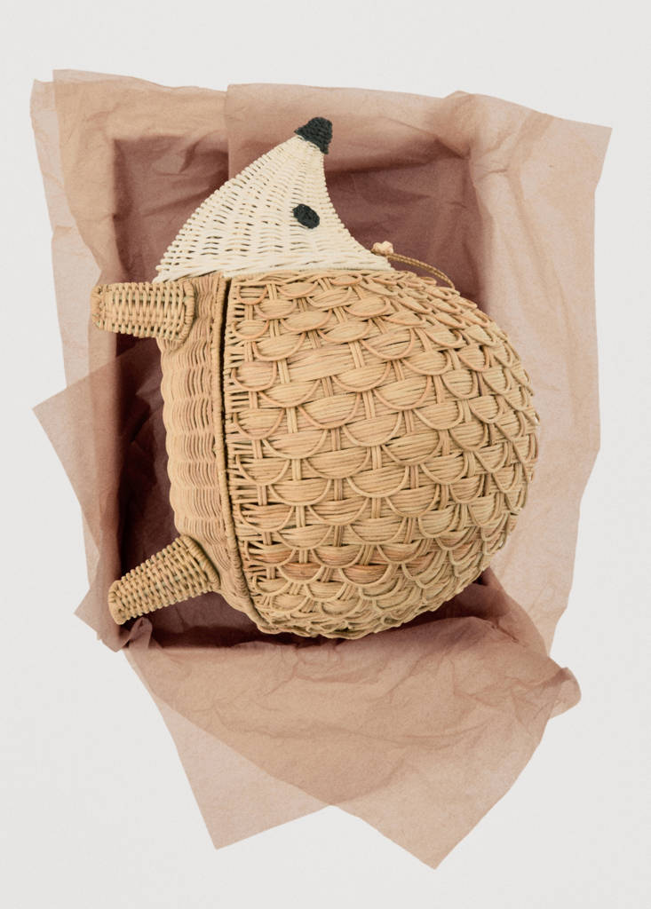 Rattan hedgehog children’s basket — Brown