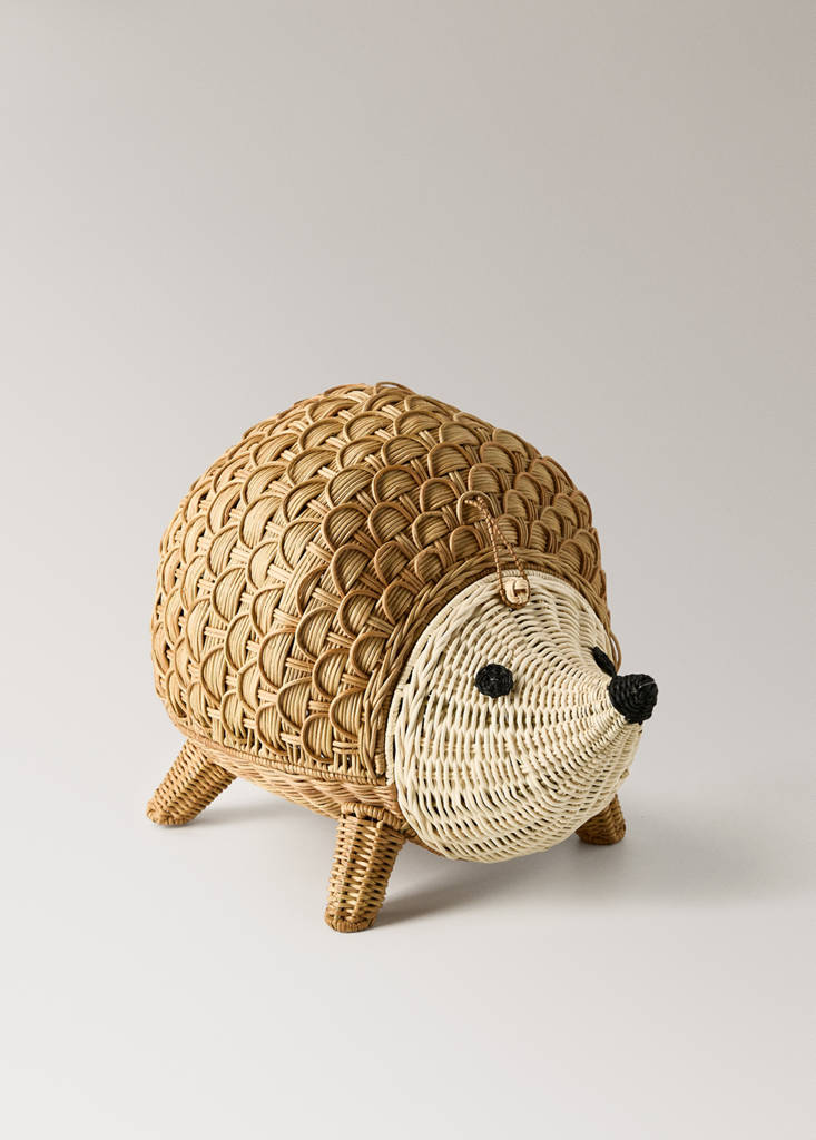 Rattan hedgehog children’s basket — Brown
