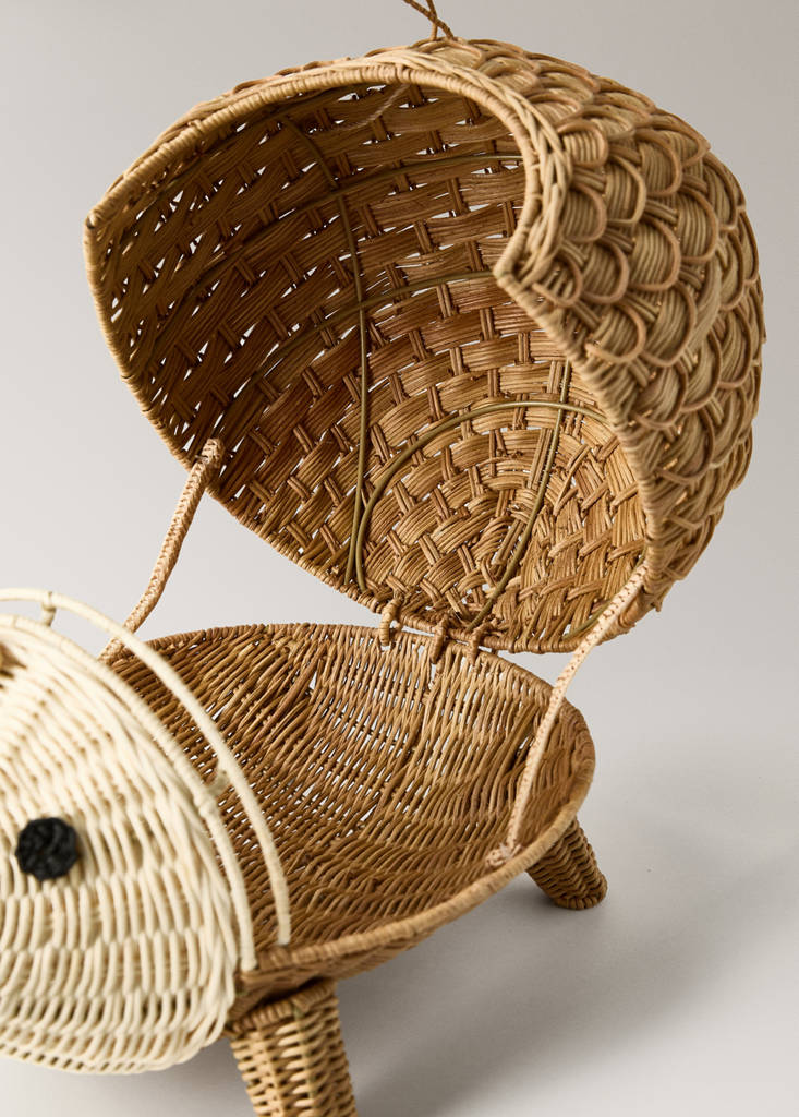 Rattan hedgehog children’s basket — Brown