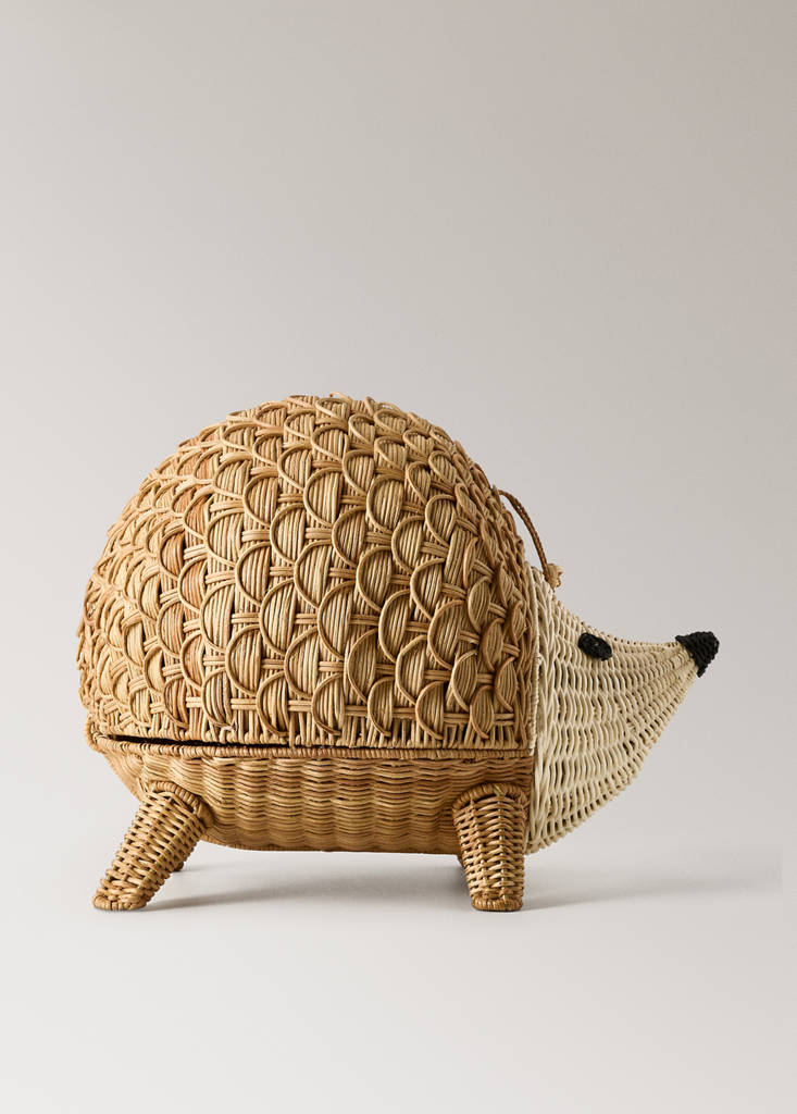 Rattan hedgehog children’s basket — Brown