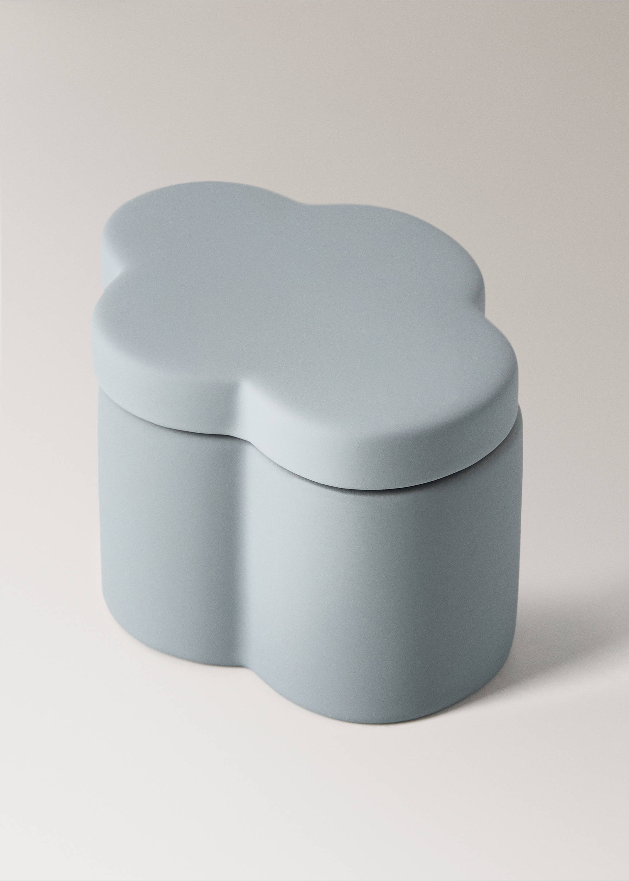 Cloud-shaped stoneware bathroom box - Details of the article 1, Sky Blue. Ref: 37174470-00.
