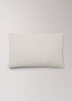 Washed linen pillowcase with hemstitch 50x75 cm — Beige 4