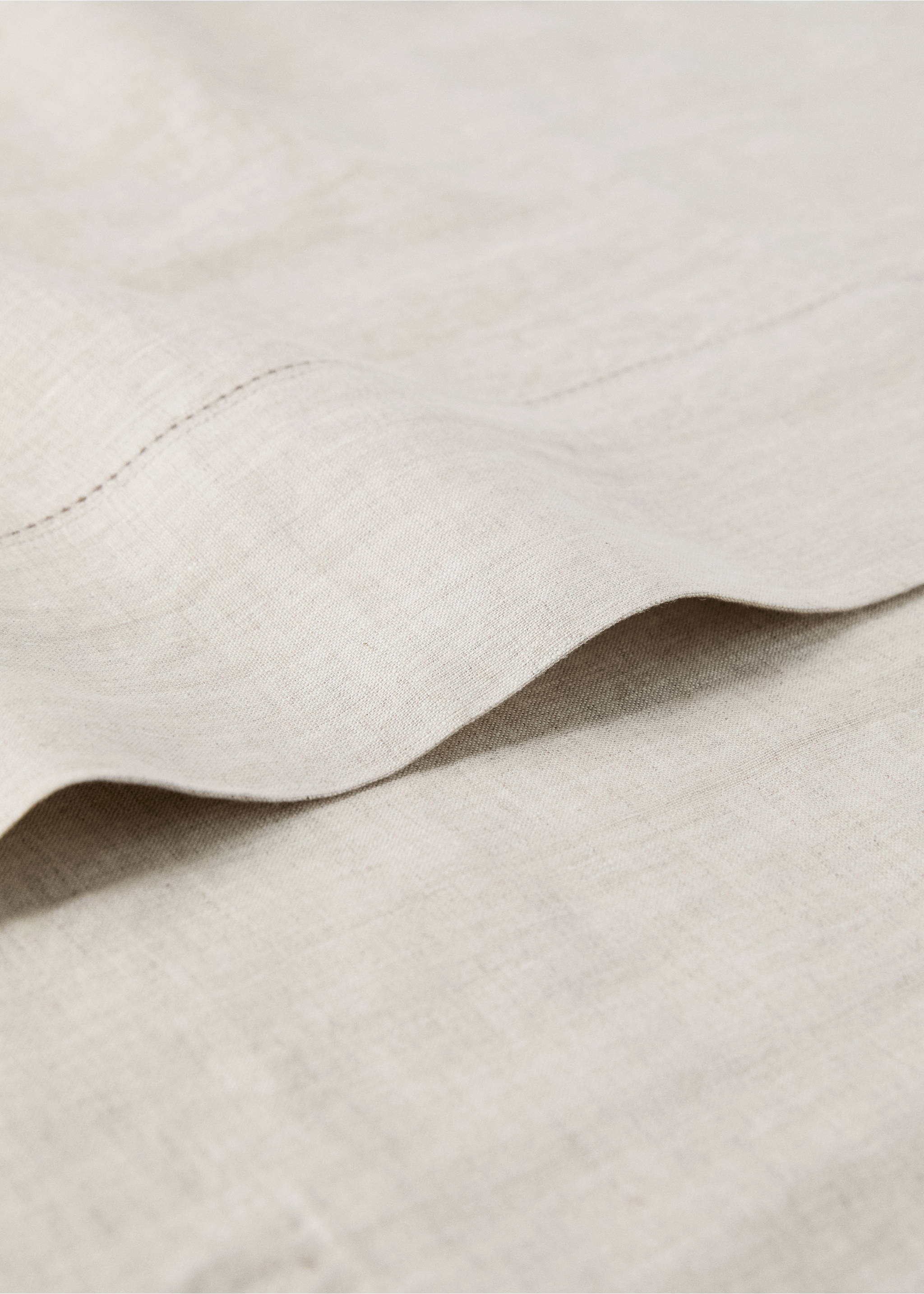 Kinder-Bettlaken aus gewaschenem Leinen mit Hohlsaum für ein 90 cm Bett - Detail des Artikels 1, Beige. Ref: 37185178-00.