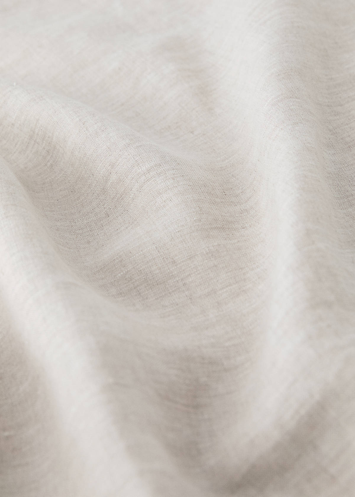 Washed linen children’s top sheet with hemstitch for 90 cm bed — Beige