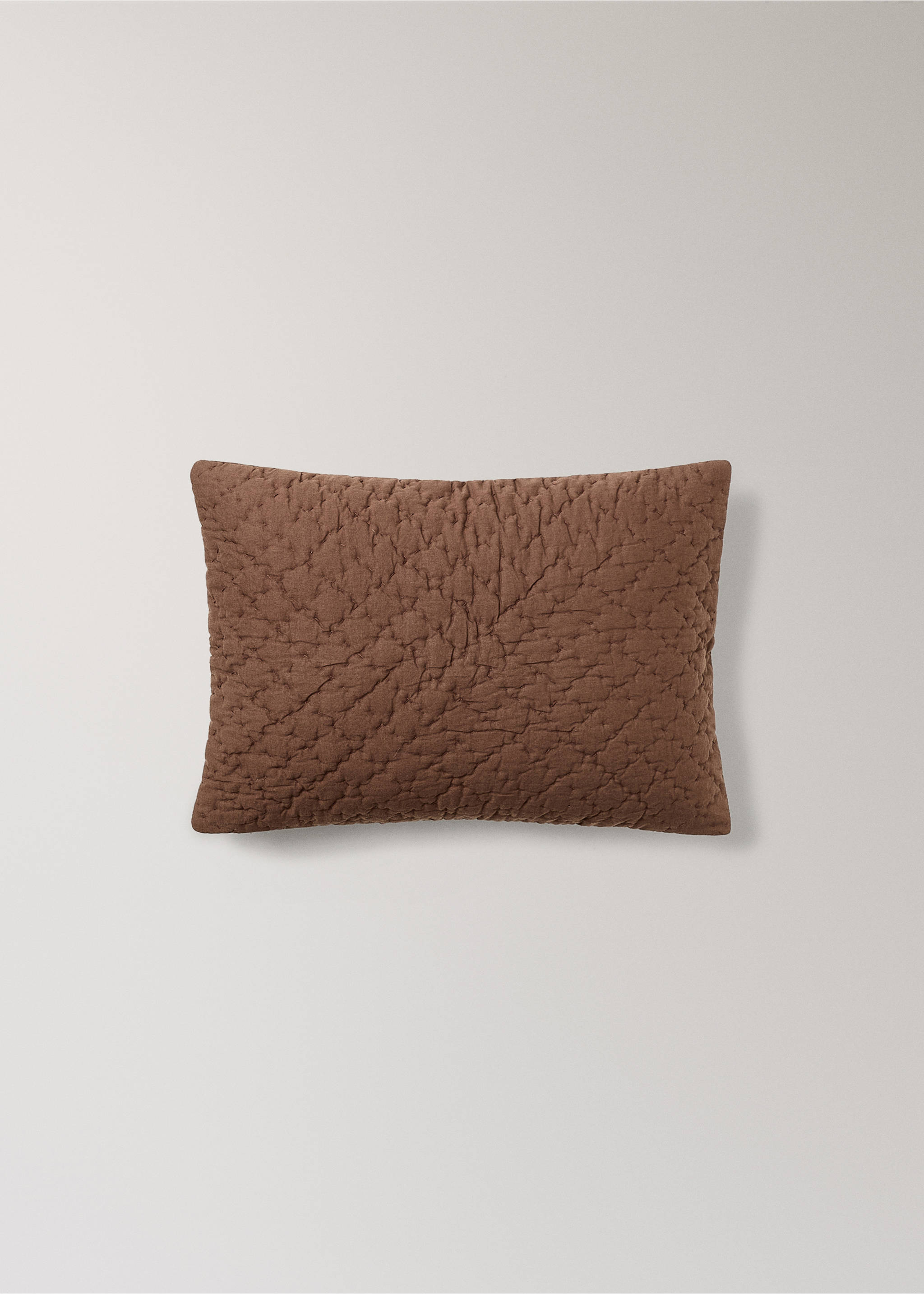 Children's hand-stitched cotton bed cushion cover, 30x40 cm - Article without model, Brown. Ref: 37185802-00.
