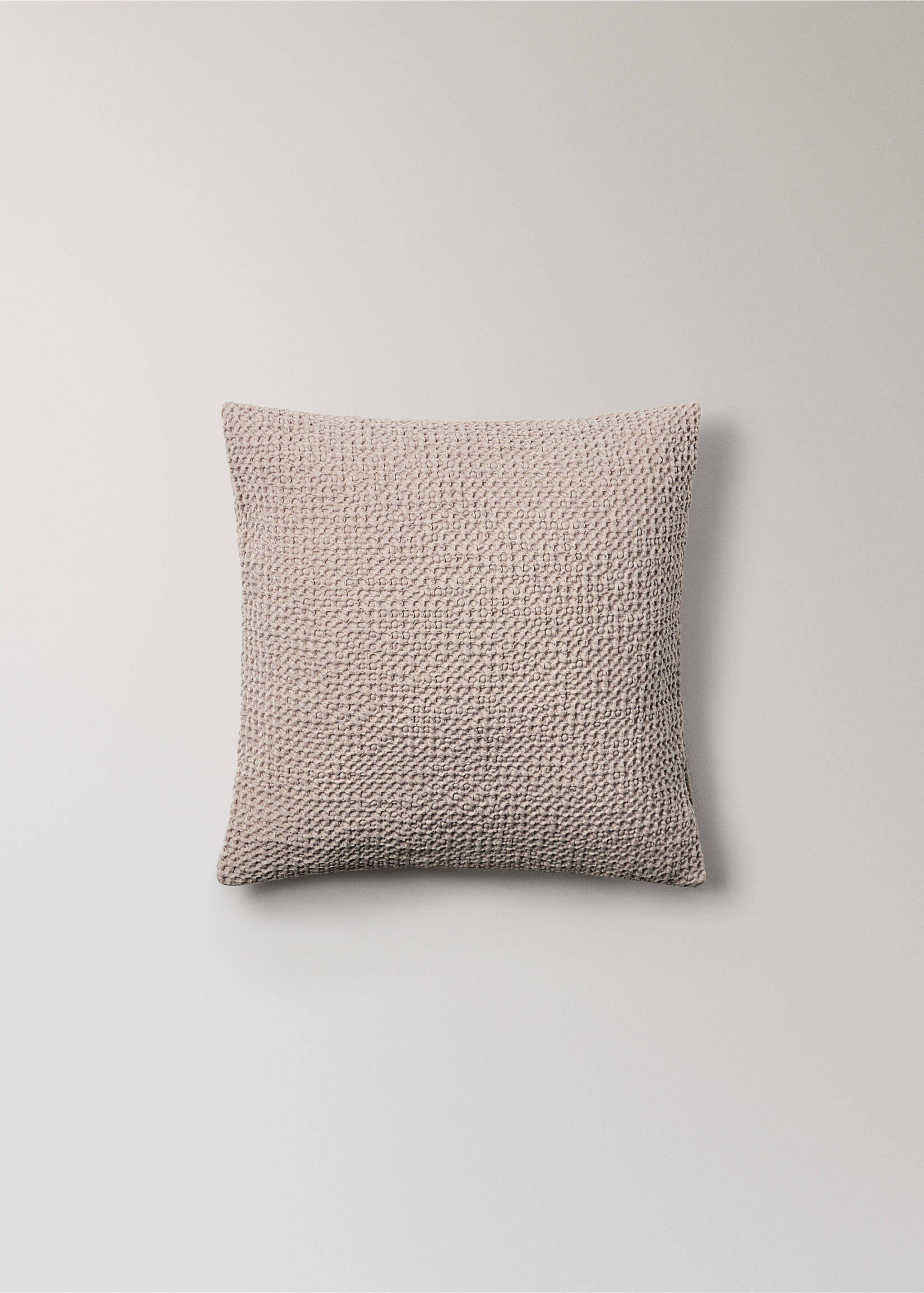 Children’s waffle-cotton garment-dyed cushion cover  40x40cm - Article without model, Medium Brown. Ref: 37191553-00.