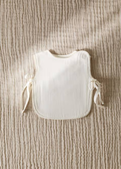 Cotton bib with decorative trim — Medium Brown 1