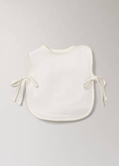 Cotton bib with decorative trim — Medium Brown 5