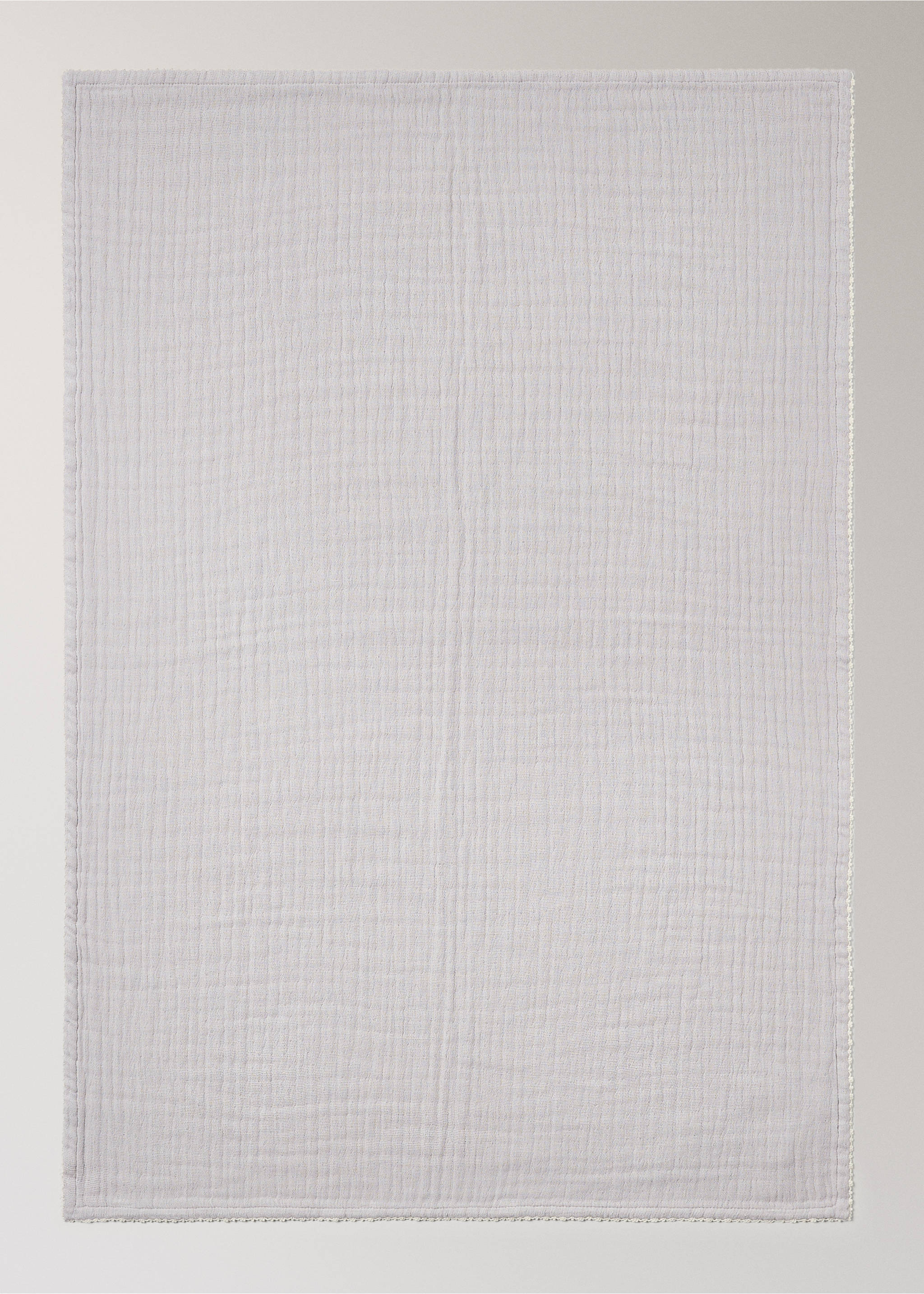 Children's blanket with contrasting finish - Details of the article 3, Grey. Ref: 37191585-00.