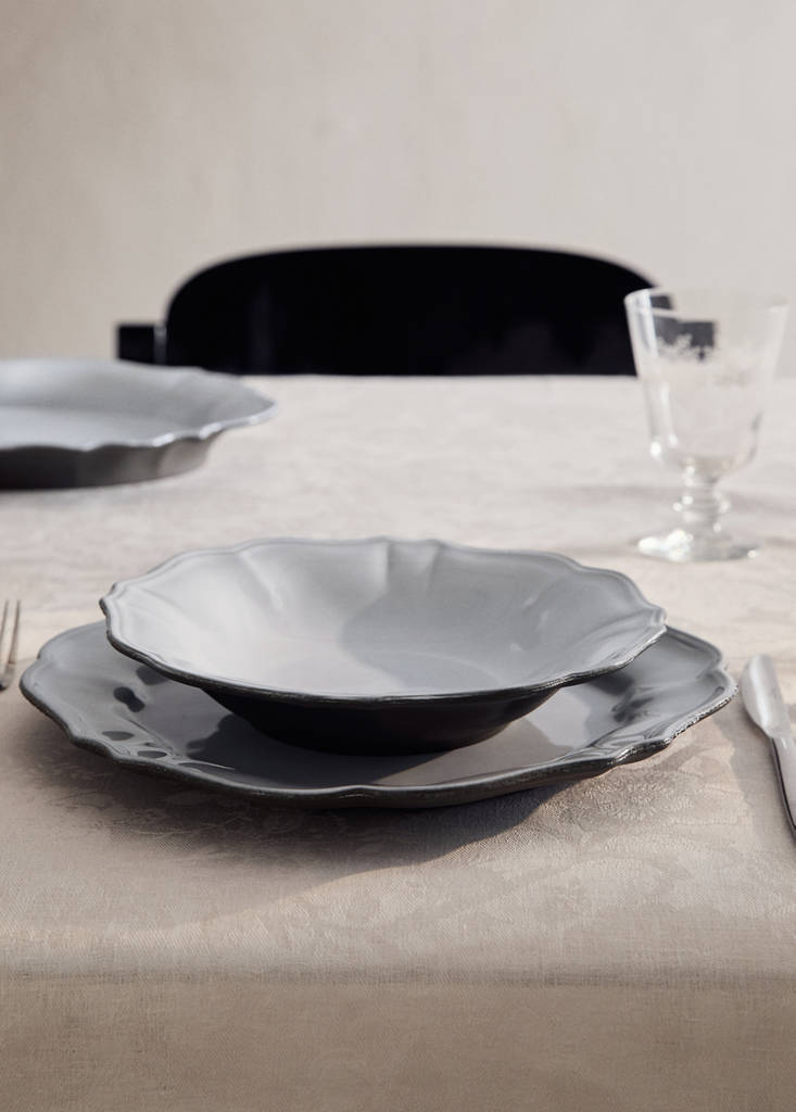 Recycled stoneware soup plate — Light/Pastel Grey