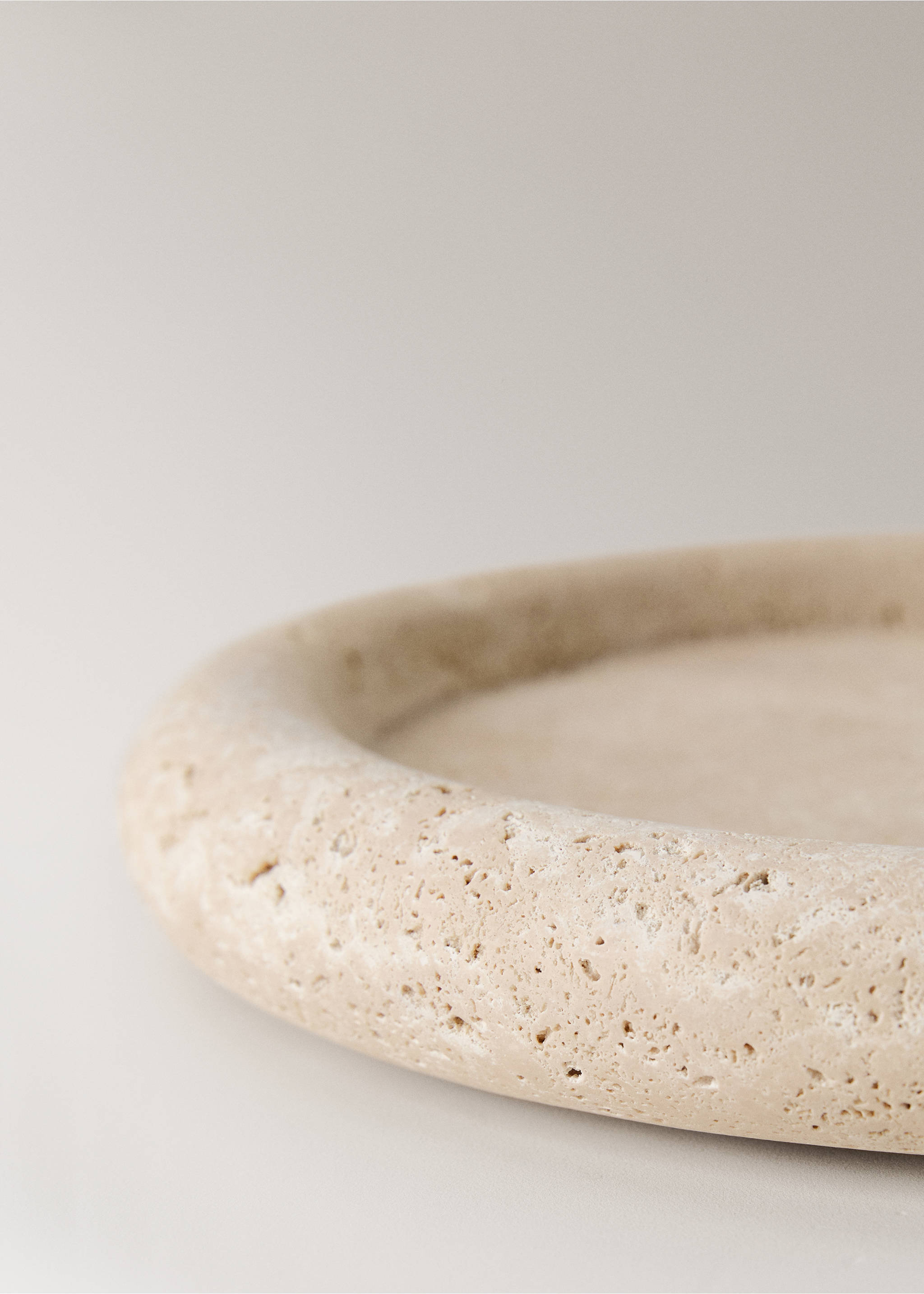 Marble bathroom tray - Details of the article 2, Ecru. Ref: 37193797-00.