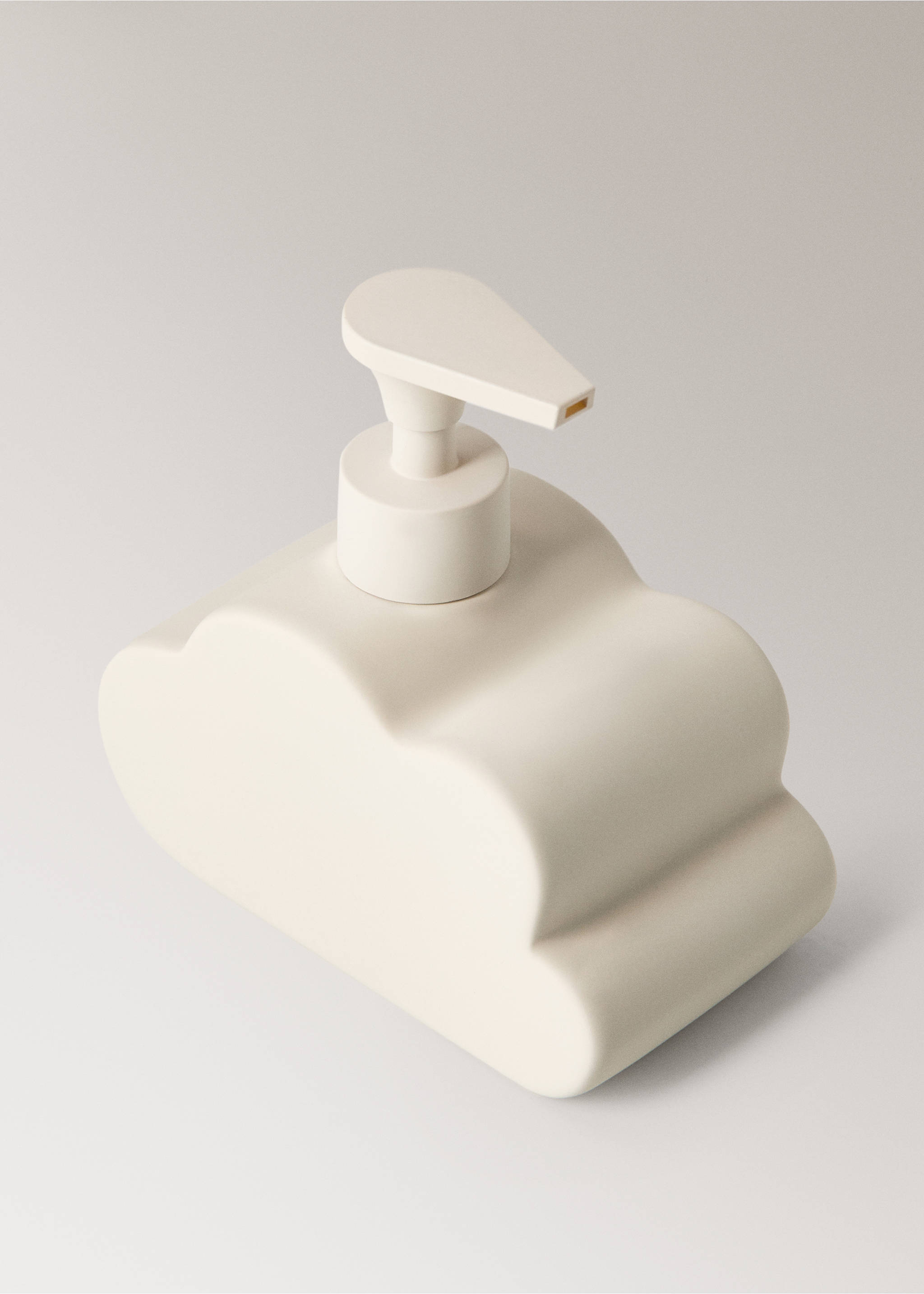 Cloud-shaped stoneware soap dispenser - Details of the article 1, Sand. Ref: 37194469-00.