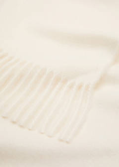 Fringed edge scarf — Ecru 2