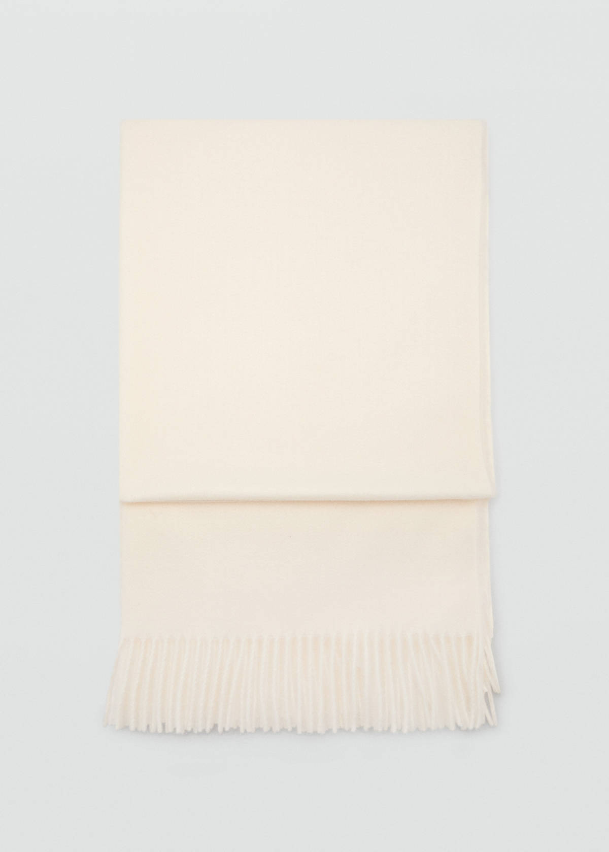 Fringed edge scarf — Ecru
