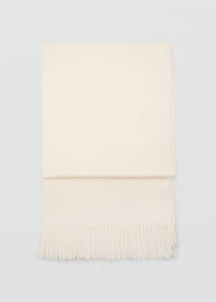 Fringed edge scarf — Ecru 1