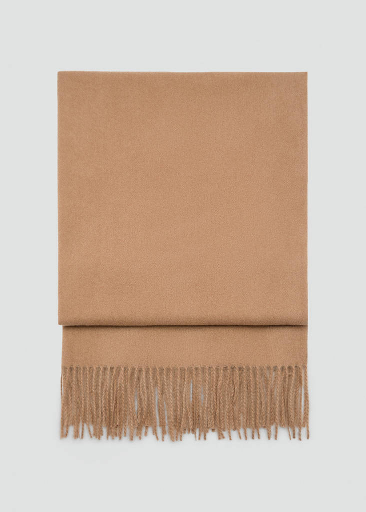 Fringed edge scarf — Medium Brown