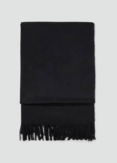 Fringed edge scarf — Black 2