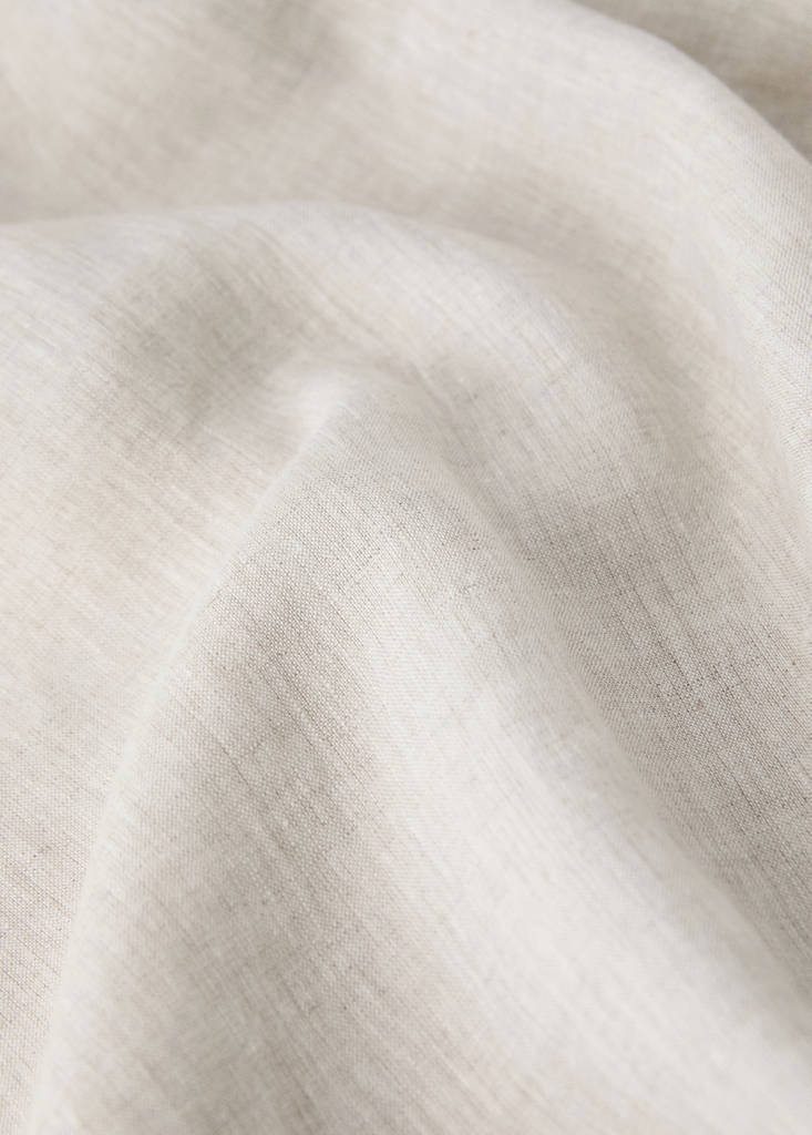 Washed linen fitted sheet for cot — Beige