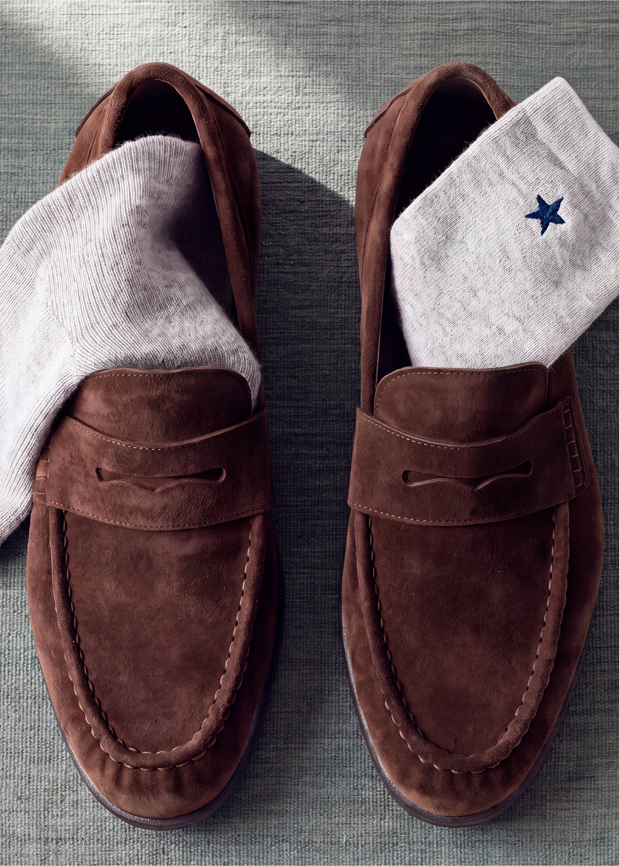 Suede mask loafer - Details of the article 5, Chocolate. Ref: 37905158-00.