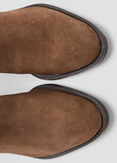 Suede ankle boot with elastic side panels — Chocolate 5