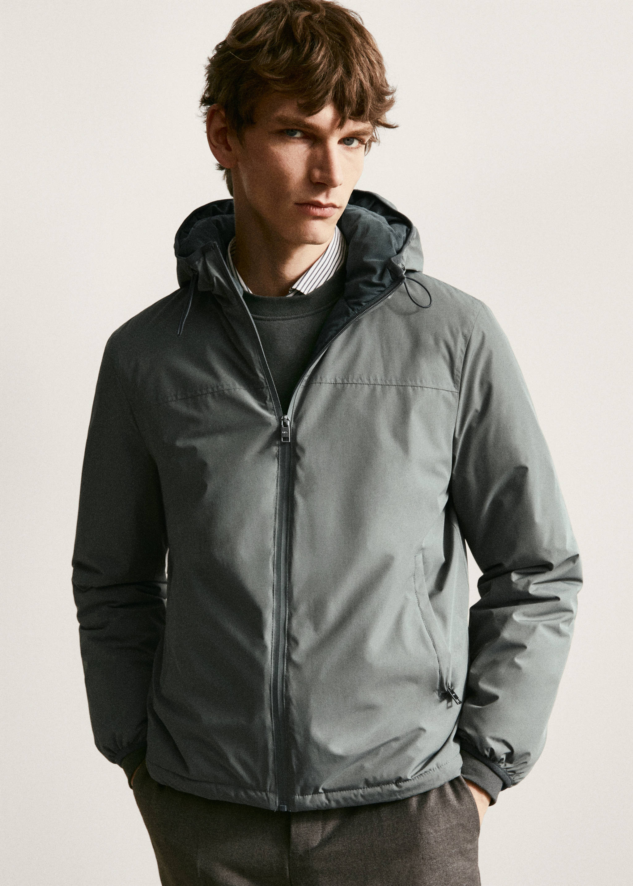 防水连帽夹克 - null