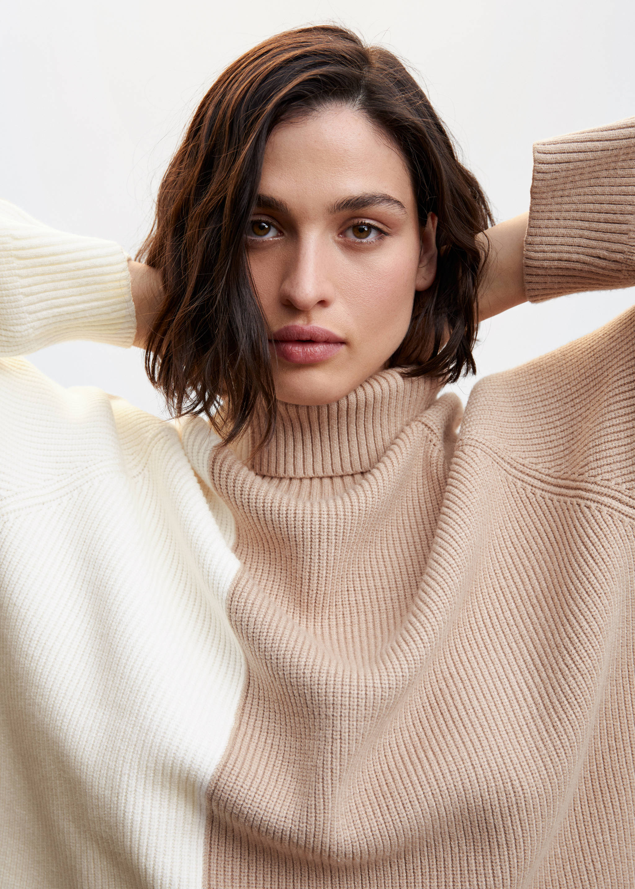 Two-tone turtleneck sweater - Details of the article 4