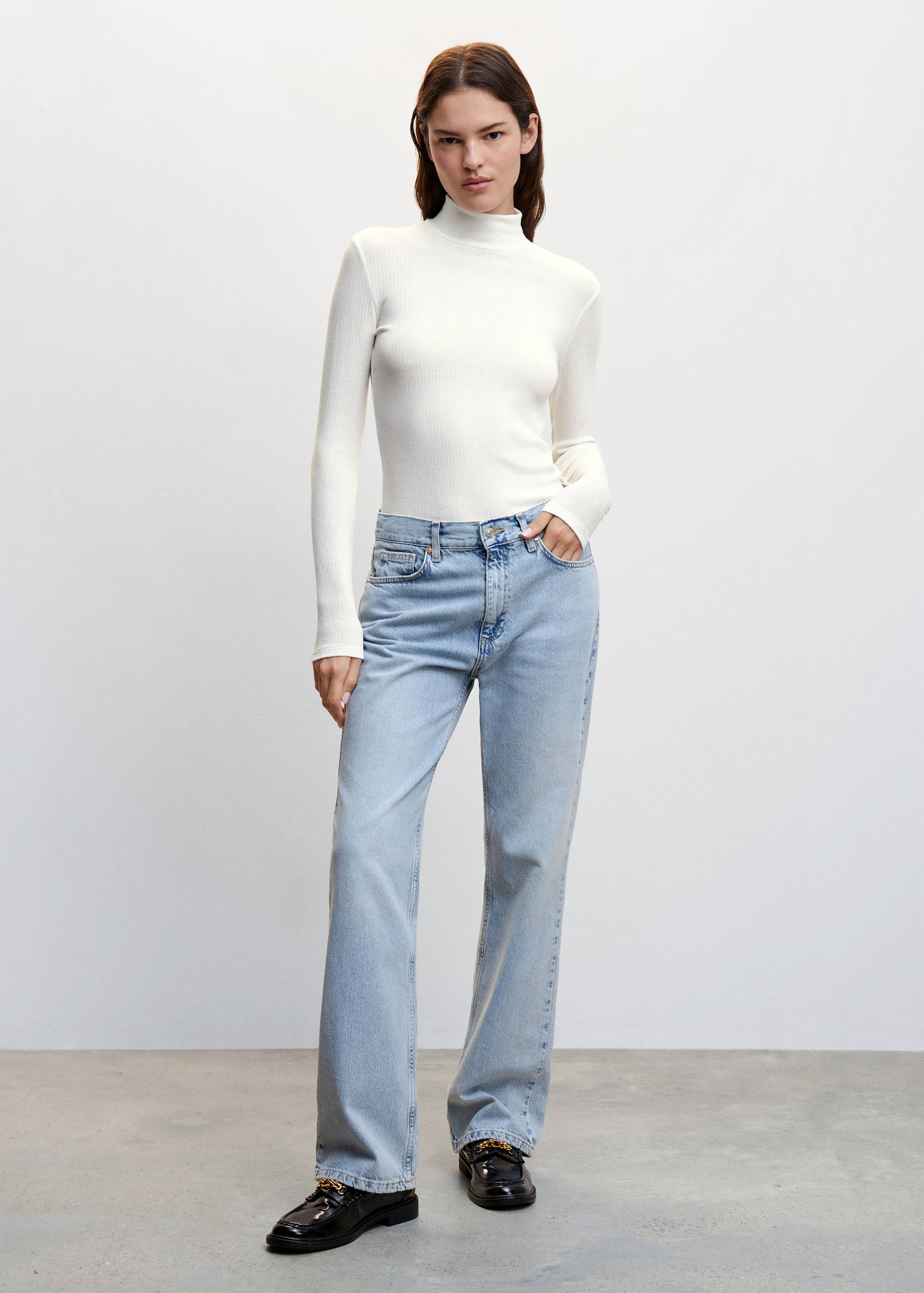 T-shirt côtelé manches longues - Plan général