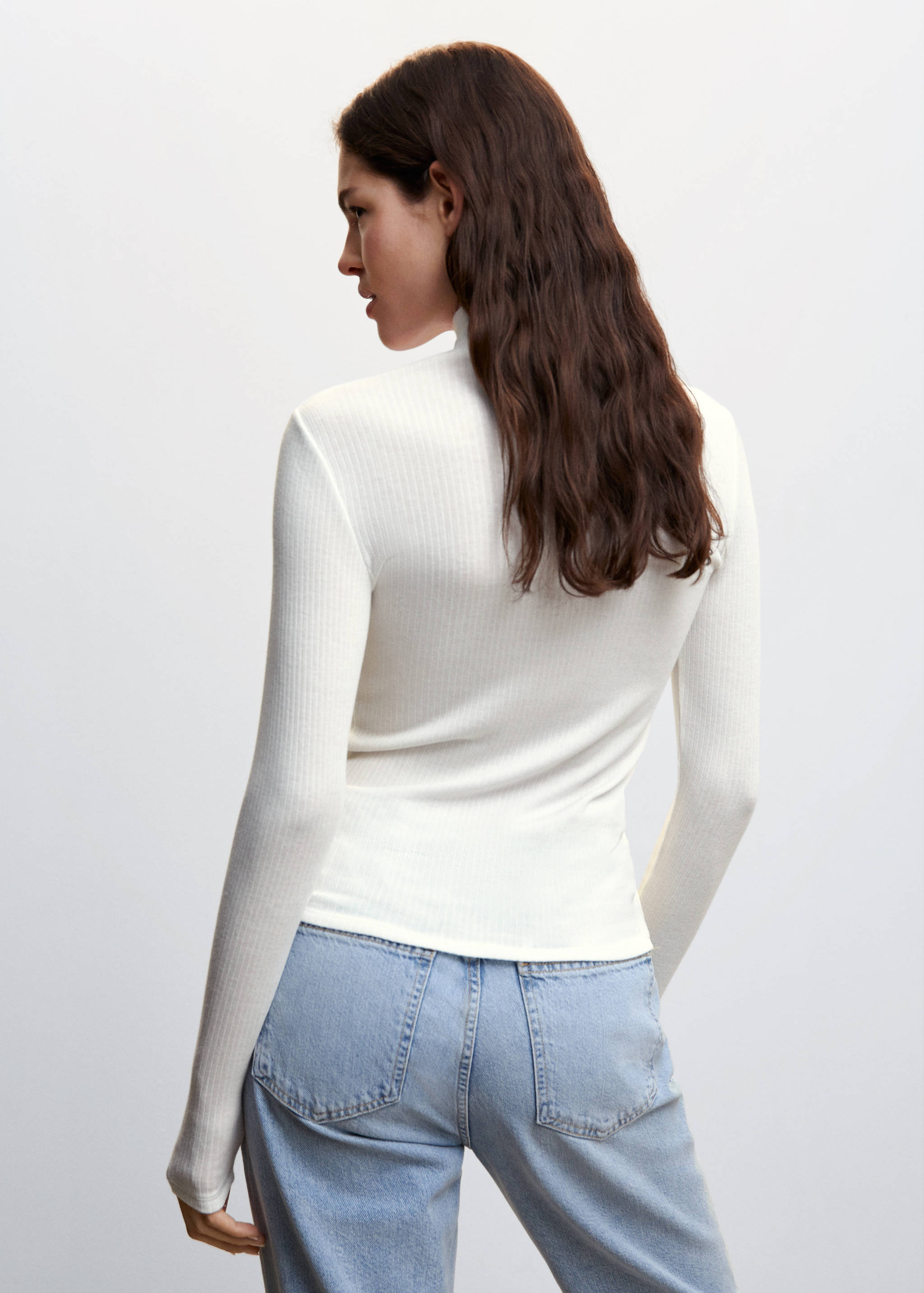 T-shirt côtelé manches longues - Verso de l’article