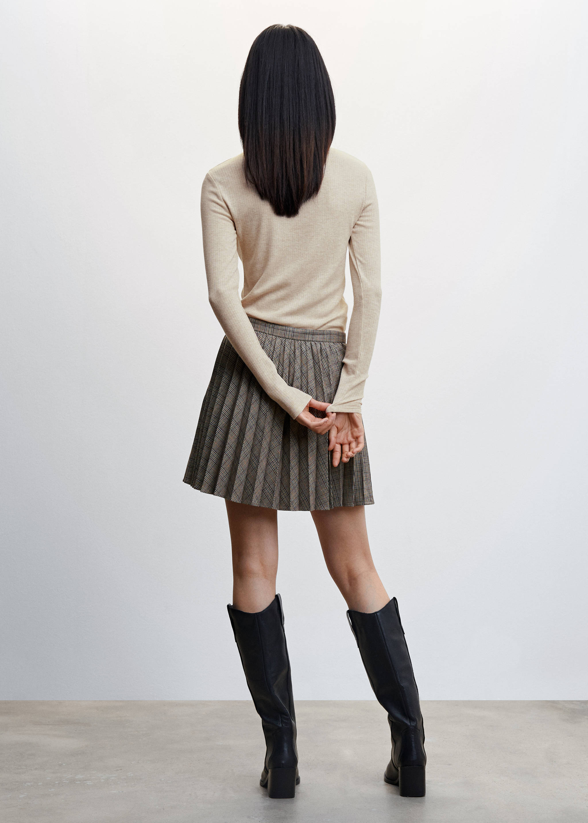 T-shirt côtelé manches longues - Verso de l’article