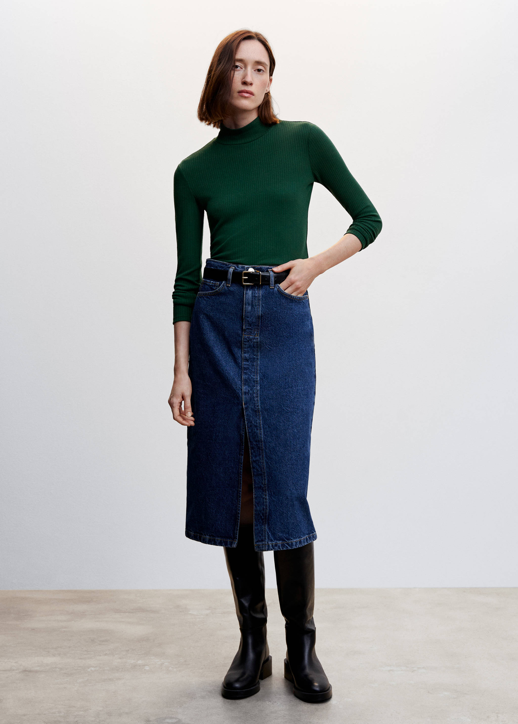 T-shirt côtelé manches longues - Plan général