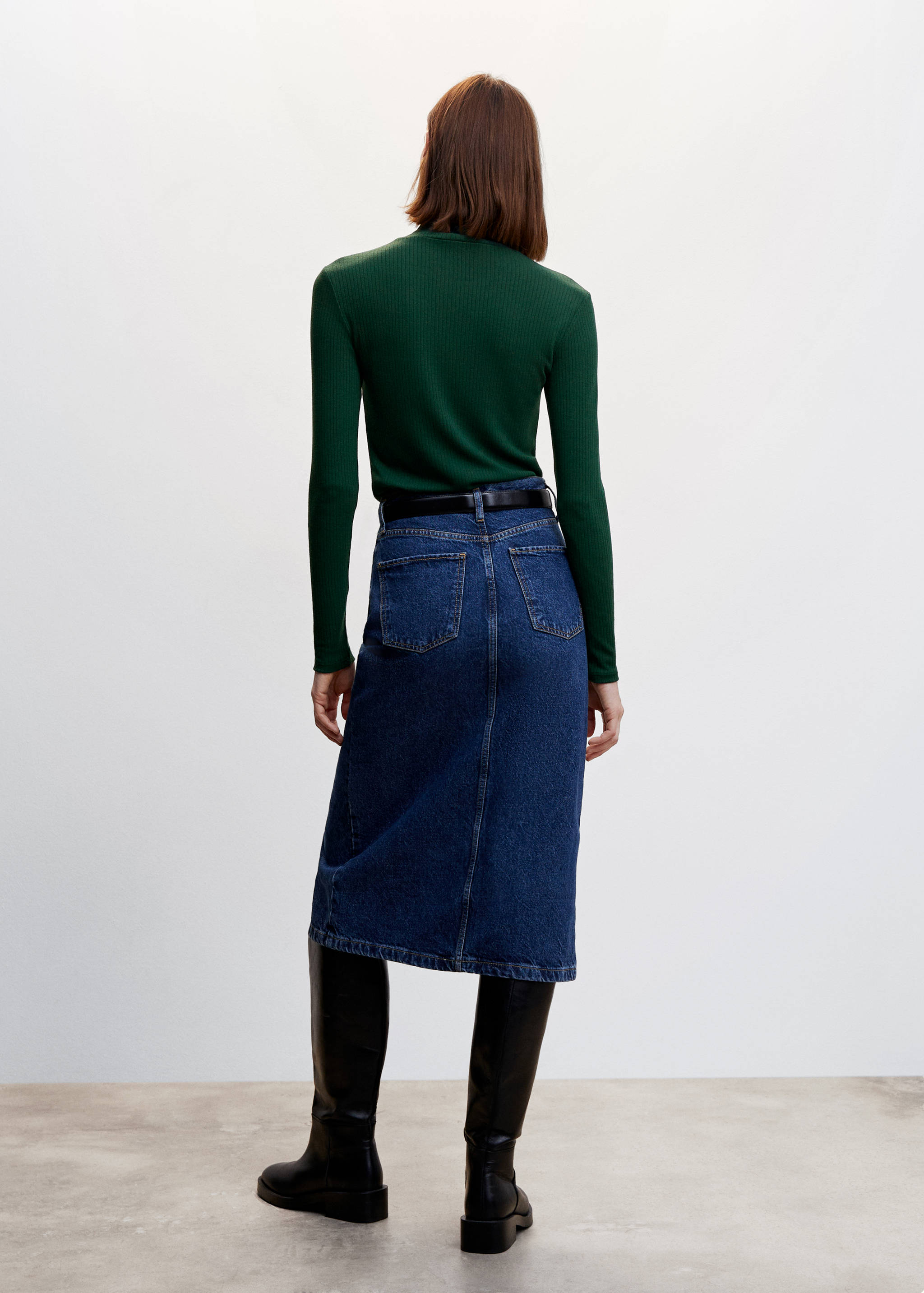 T-shirt côtelé manches longues - Verso de l’article