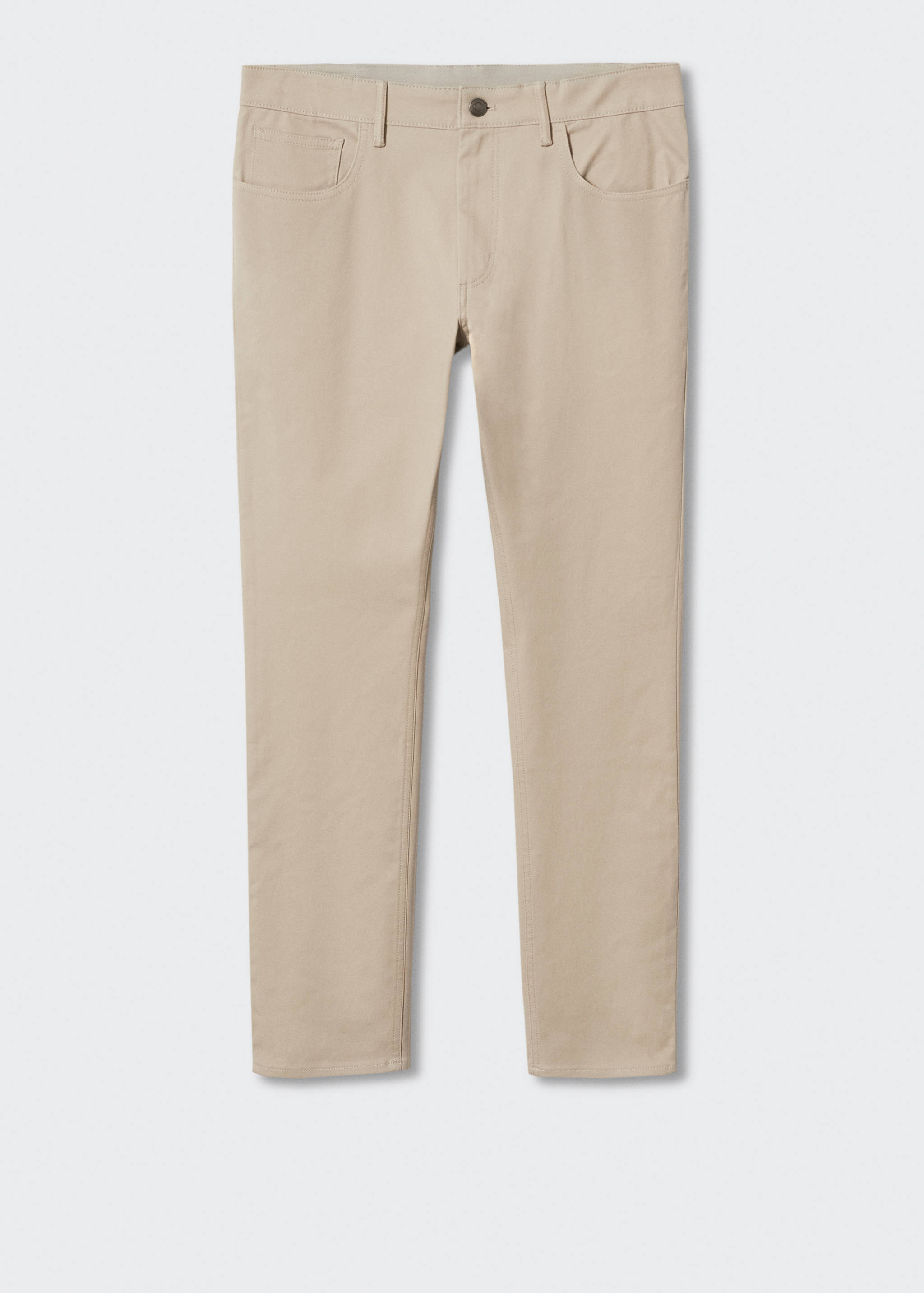 修身牛仔效果哔叽裤 - null